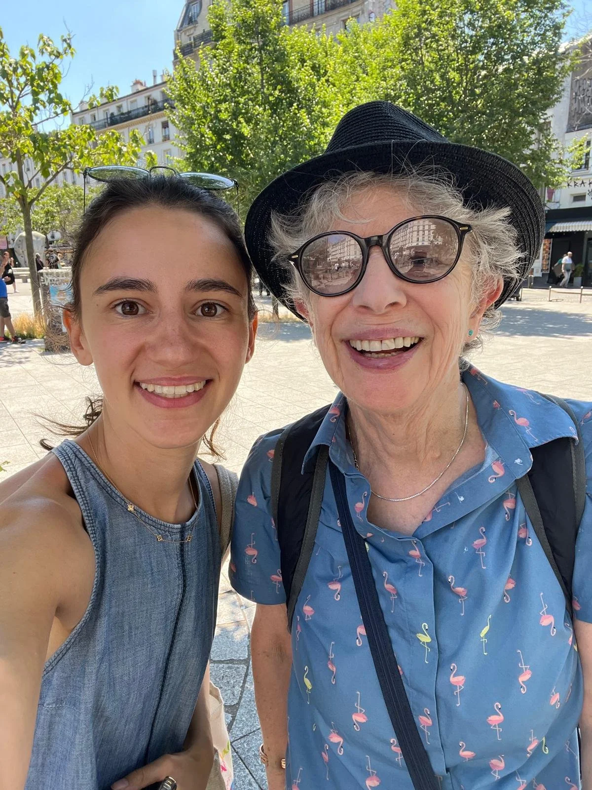 local female guide in Paris with senior female traveler