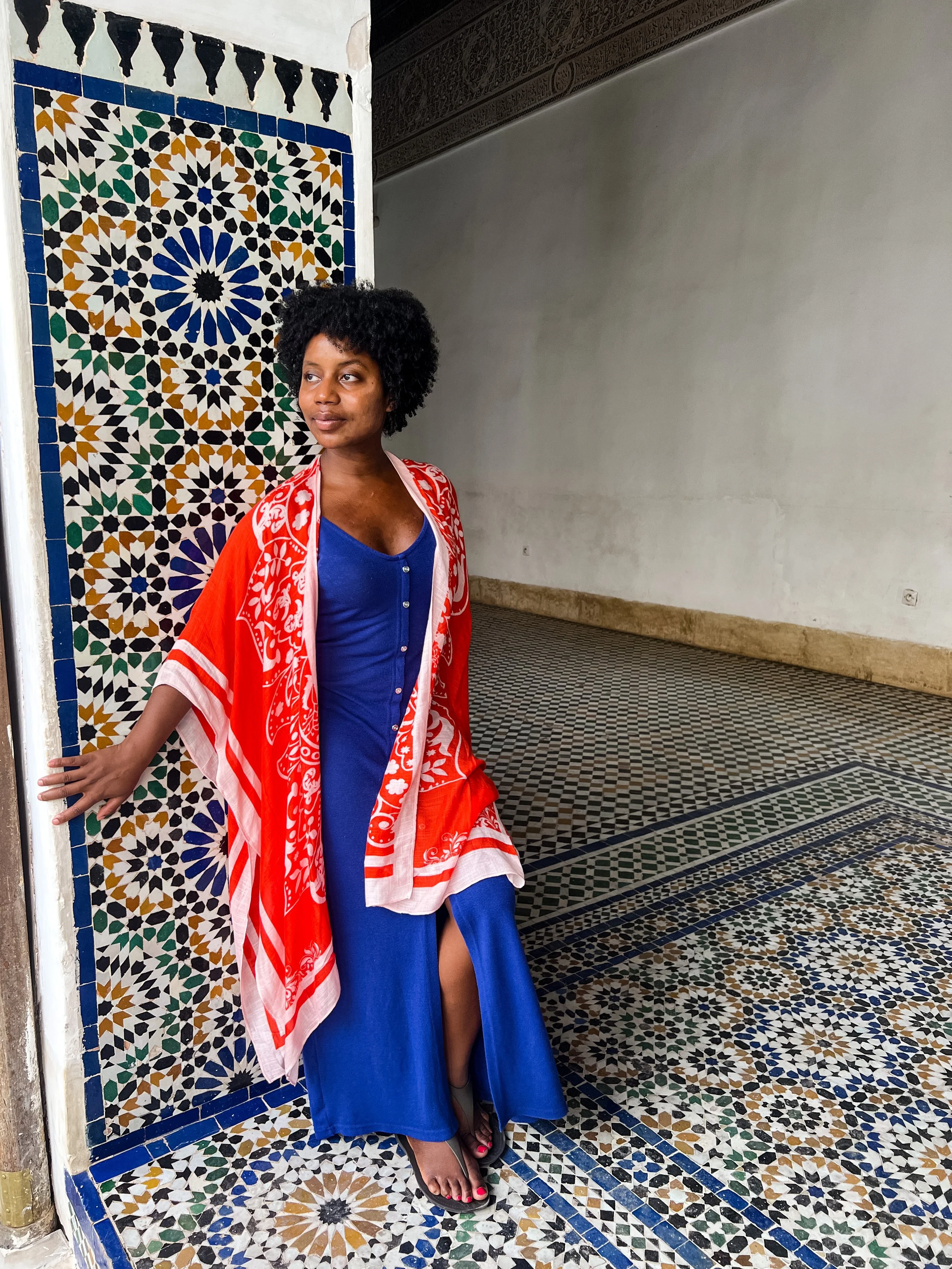 Lindsay in Marrakech, Morocco travelling with Greether