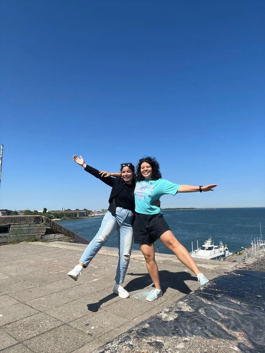 Female travelers in Tallinn, Estonia