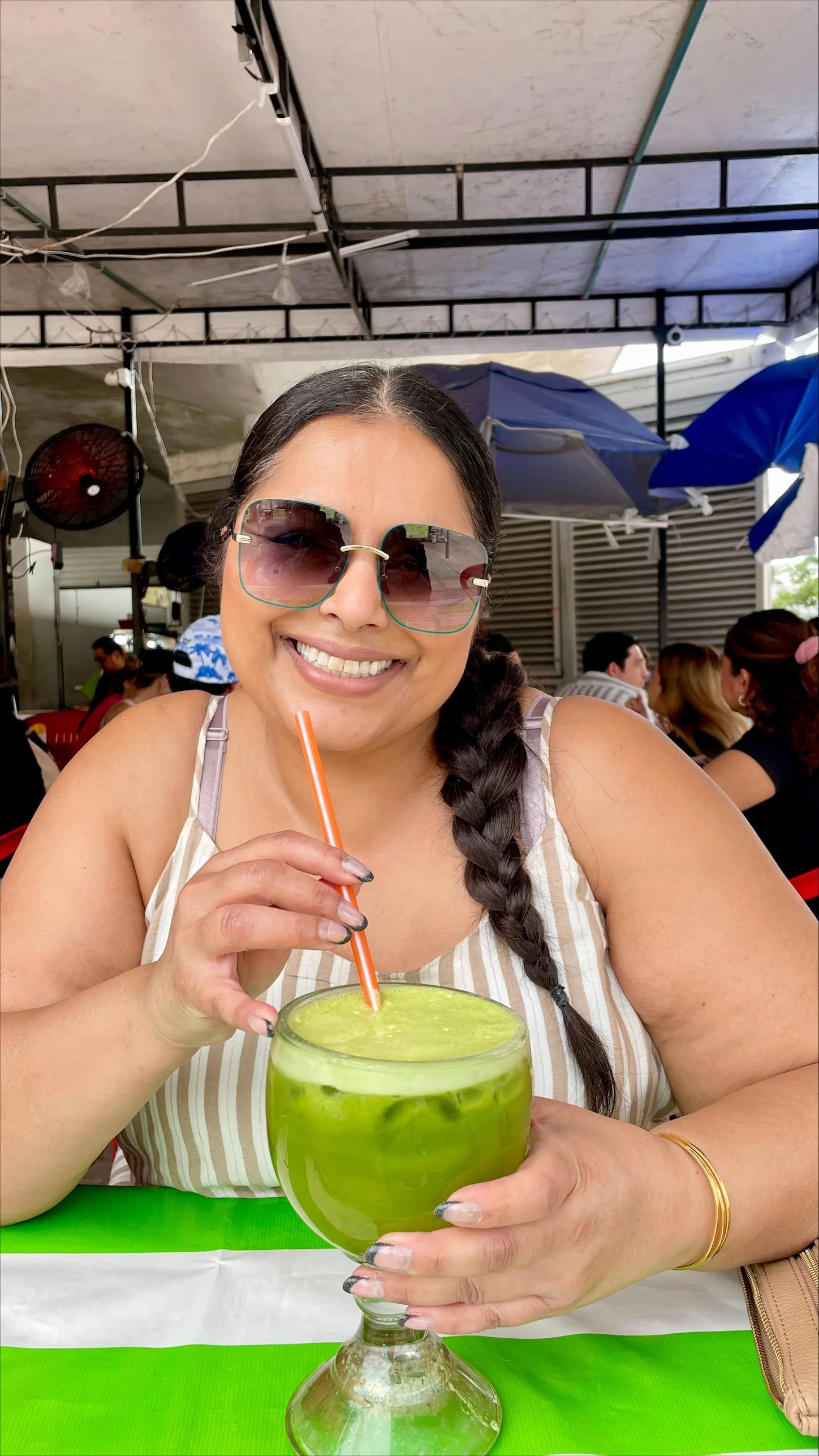 solo female traveler trying local food in Merida, Yucatan, Mexico