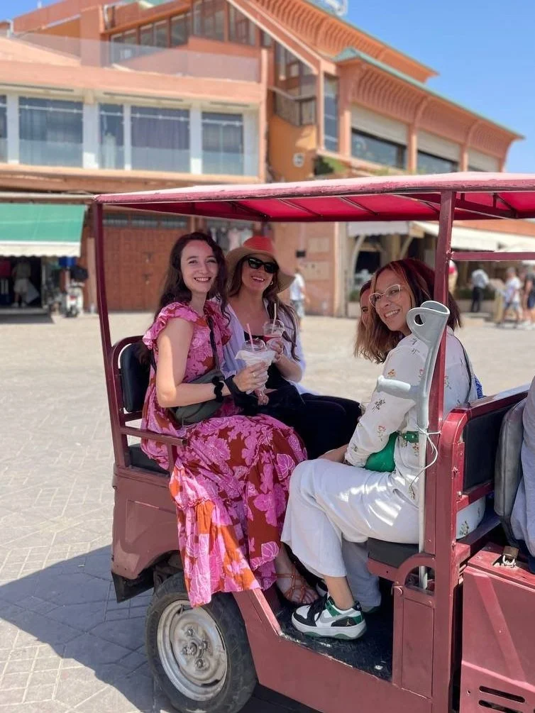 female travelers and local female guide in Morocco