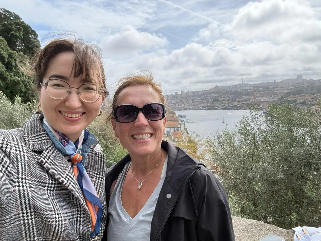 solo female traveler with local female guide in Porto, Portugal