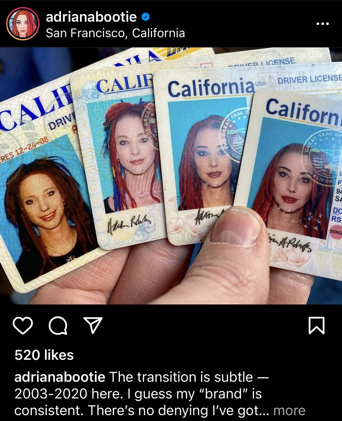 Adriana Roberts Adriana Bootie shares her transformation on her id's throughout her transgender transition