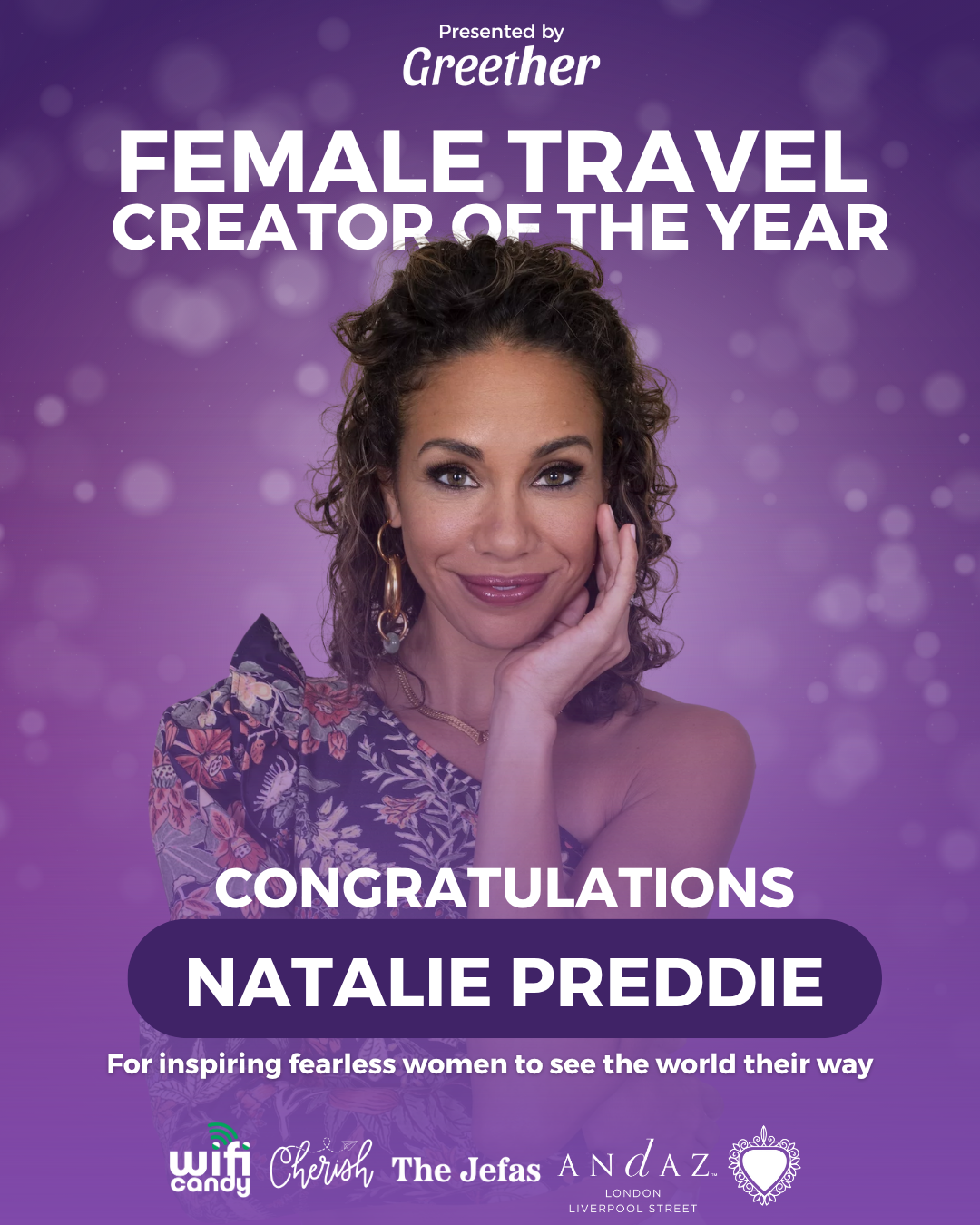 Female Travel Creator of the Year Natalie Preddie